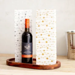 Wine Bag Single Bottle Pack 5 Stars White G (12.5x8x36cmH)