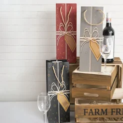 Wine Bag Single Bottle Pack 5 Gift Design Black (12x9x35cmH)