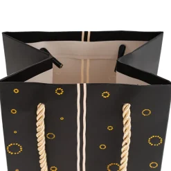 Wine Bag Single Bottle Pack 5 Gift Design Black (12x9x35cmH)