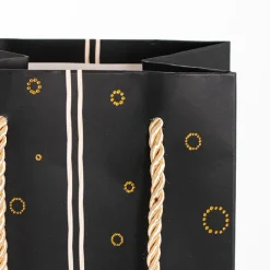 Wine Bag Single Bottle Pack 5 Gift Design Black (12x9x35cmH)