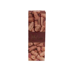 Wine Bag Single Bottle Pack 5 Wine Corks Red (12x9x36cmH)
