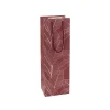 Wine Bag Single Bottle Pack 5 Leaves Red Gold (12x9x35cmH)