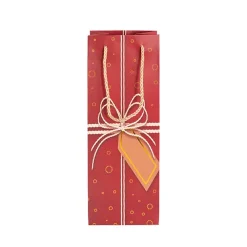 Wine Bag Single Bottle Pack 5 Gift Design Red (12x9x35cmH)
