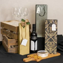 Wine Bottle Bags Single Pack 5 Gold (10.5X9X35cmH)