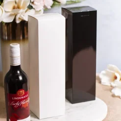 Wine Box Flat Pack Gloss Paper White (9x9x32.5cmH)