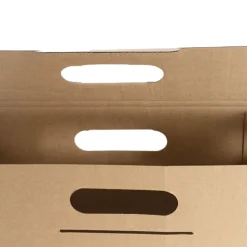 Wine Box Handle & Window 3 Bottles Kraft (26.5x9x39.5cmH)