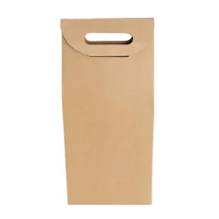 Wine Box with Handle Double Bottle Kraft (17.6x9x39.5cmH)