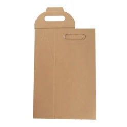 Wine Box with Handle Double Bottle Kraft (17.6x9x39.5cmH)