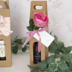 Wine Carrier with Window Single Bottle Kraft (9x9x39.5cmH)