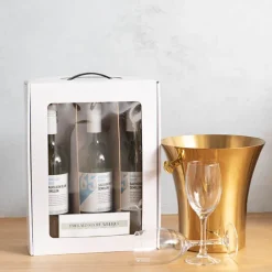 Wine Window Carry Box 3 Bottles White Pack 2 (25x9x34cmH)