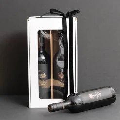 Wine Window Carry Box 2 Bottles White Pack 2 (17x9x34cmH)