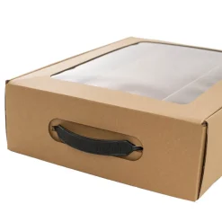 Wine Window Carry Box 3 Bottles Kraft Pack 2 (25x9x34cmH)