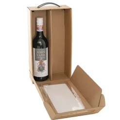 Wine Window Carry Box 2 Bottles Kraft Pack 2 (17x9x34cmH)