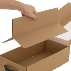 Wine Window Carry Box 2 Bottles Kraft Pack 2 (17x9x34cmH)