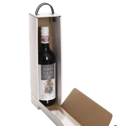 Wine Window Carry Box Single Bottle White Pack 2 (9x9x34cmH)