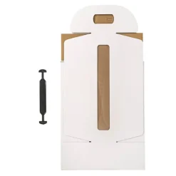 Wine Window Carry Box Single Bottle White Pack 2 (9x9x34cmH)