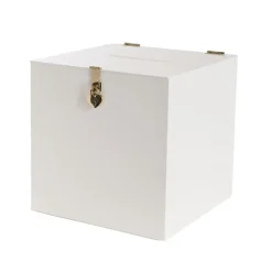 Wishing Well Acrylic Box with Heart Lock White (30x30x30cmH)
