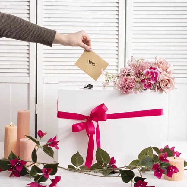 Wishing Well Acrylic Rectangle Box White (40x30x30cmH)