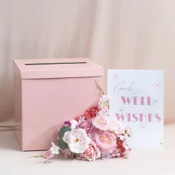 Wishing Well Card Box Flat Pack Baby Pink (305x305x300mmH)