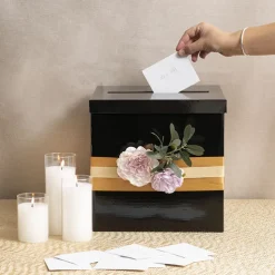 Wishing Well Card Box Flat Pack Black (305x305x300mmH)