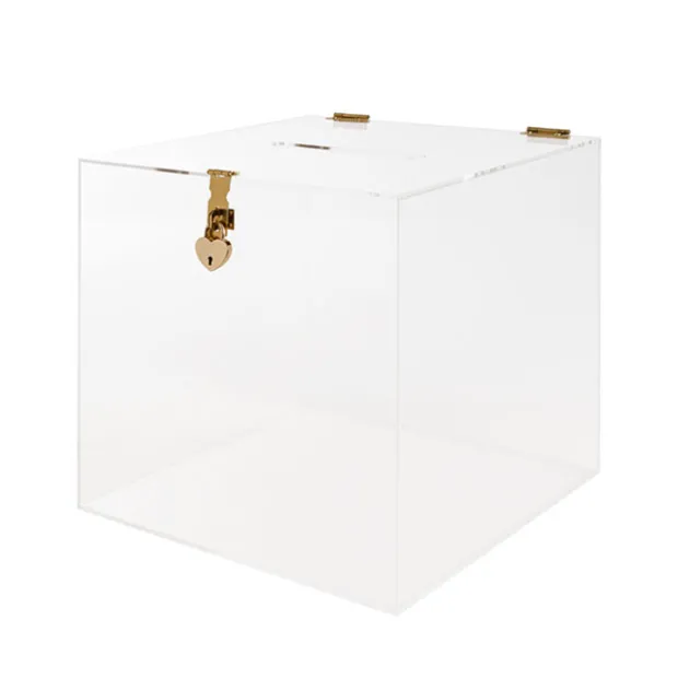 Wishing Well Clear Acrylic Box with Heart Lock (30x30x30cmH)