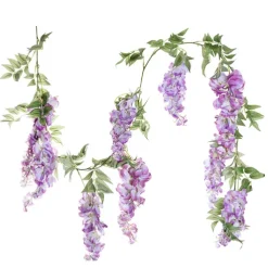 Wisteria x 9 Head Vine Garland Purple (200cmL)