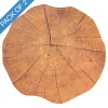 Wood Slice Look Table Placemat Set 2 Round Brown (38cmD)