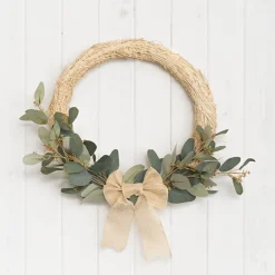 Wood Wool Wreath Natural Beige (40cmD)