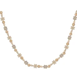 Wooden Bead Snowflake Garland Natural Beige (180cmL)