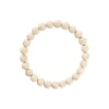 Wooden Bead Wreath Natural (25cmD)