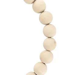 Wooden Bead Wreath Natural (25cmD)