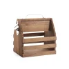 Wooden Bottle Caddy Carrier 6 Bottle Natural (21x15x25cmH)