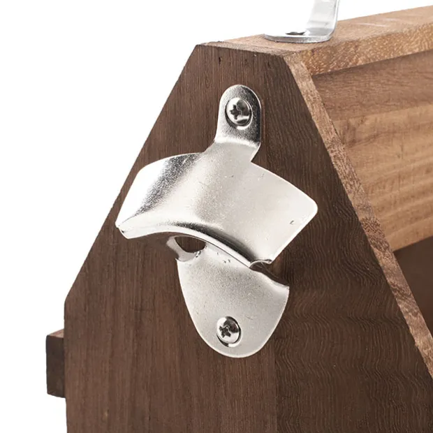 Wooden Bottle Caddy Carrier 6 Bottle Natural (21x15x25cmH)