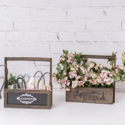 Wooden Carry Tote Chalkboard Brown (27x11.5x28cmH)