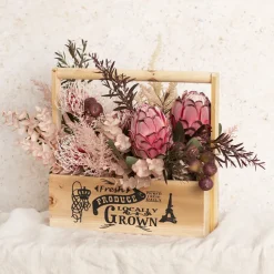 Wooden Carry Tote Fresh Produce Natural (27x11.5x10.5cmH-28)