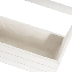 Wooden Carry Tote Planter White (25x11.5x28cmH)