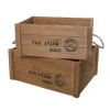 Wooden Crate Box Air Mail Set of 2 Brown (41.5x31.5x17.5cmH)