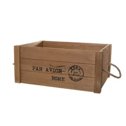 Wooden Crate Box Air Mail Set of 2 Brown (41.5x31.5x17.5cmH)