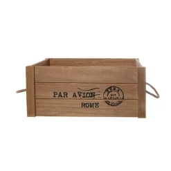 Wooden Crate Box Air Mail Set of 2 Brown (41.5x31.5x17.5cmH)