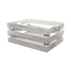 Wooden Crate Storage Box Set 3 Iron Grey (41x31x19cmH)