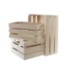 Wooden Crate Storage Box Set 3 Natural (41x30x18cmH)
