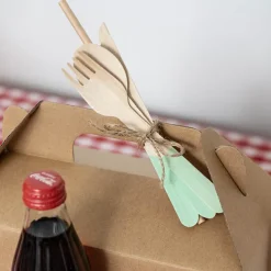 Wooden Cutlery Set 30 Pastel Mint Green (2.5cmx16cmH)