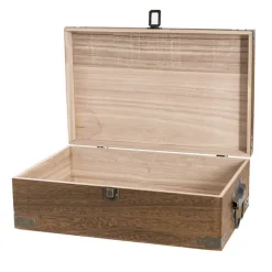 Wooden Double Wine Box Anqitue Brown 36x23x12cmh