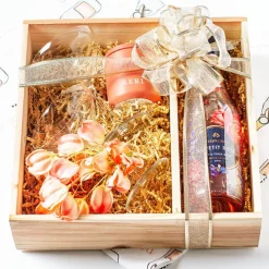 Wooden Gourmet Hamper Box Natural (33.5x33.5x9cmH)