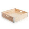 Wooden Gourmet Hamper Tray Metal Natural (35x35x9cmH)