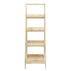 Wooden Ladder Shelf 4 Tier Natural (50x50x156cmH)