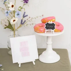 Wooden Name Card Holder Easel Pack 6 White (11x19cmH)