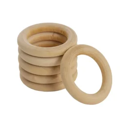Wooden Napkin Ring Pack 6 Natural (0.8cmx4.5cmD)