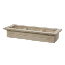 Wooden Planter Box Seeding Partitions Natural 26x10.5x5.3cmH