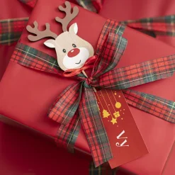 Wooden Reindeer Pick Pack 6 Natural Beige (30cmH)